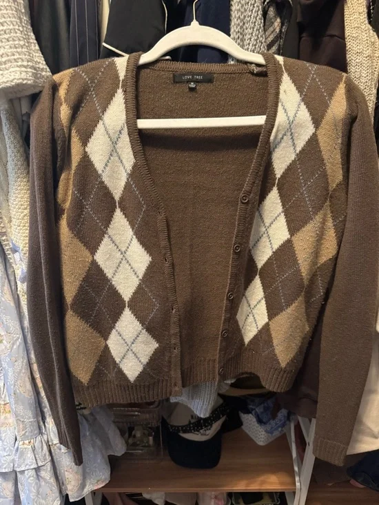 Love Tree Brown Knit Crewneck Sweater - Picture 1 of 3